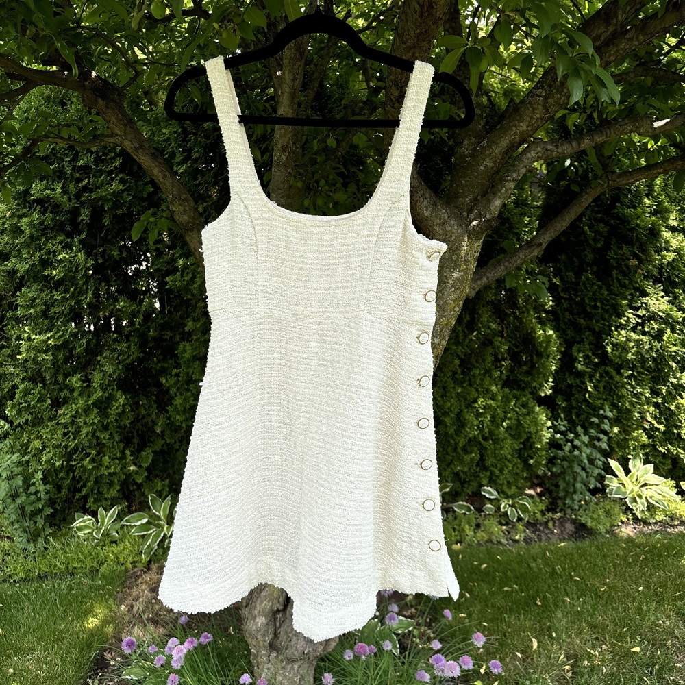 Zara Cream Tweed Mini Dress